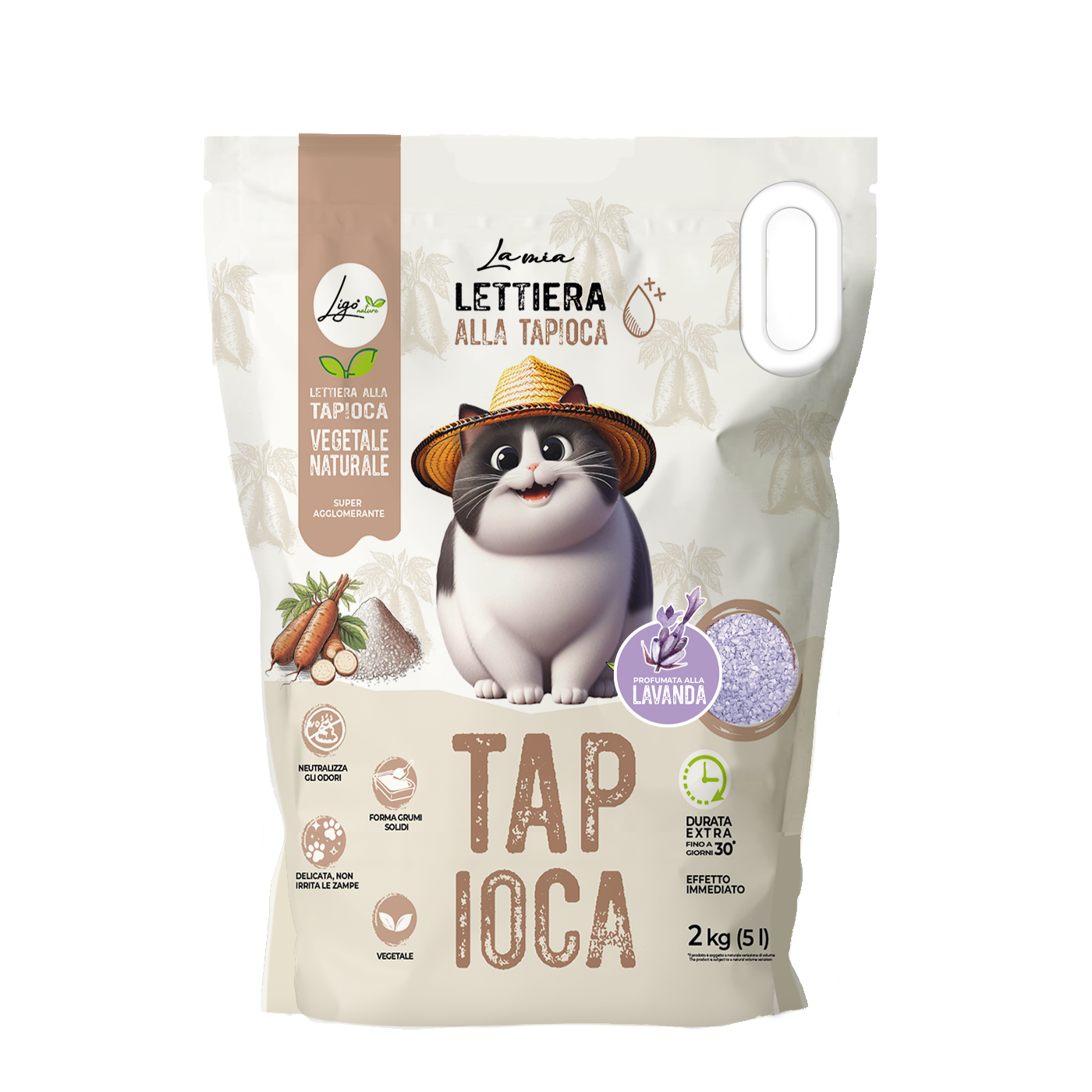 Lettiera alla Tapioca Lavanda 2KG 5L